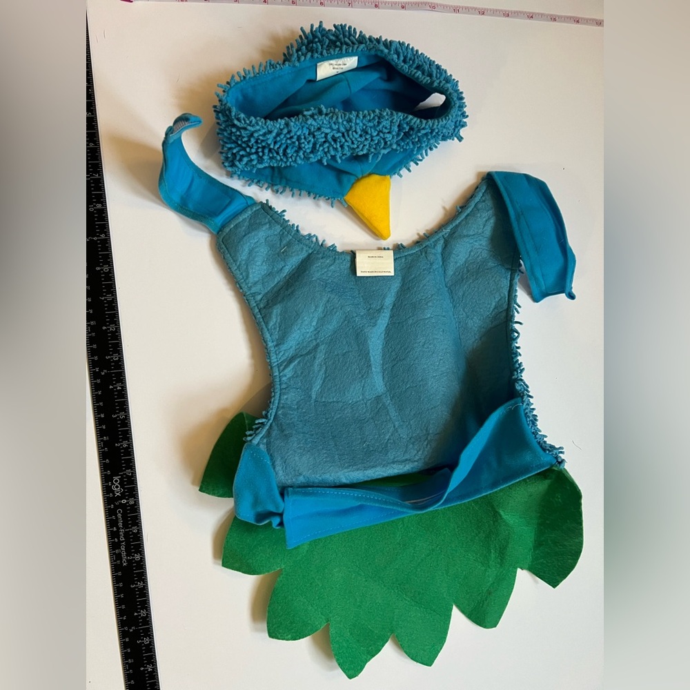 Halloween Dog Peacock Costume Blue Green Size M - Picture 2 of 3